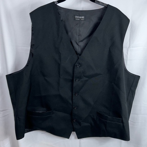 Edwards Vest Suit Signature High Button Front V neck Sleeveless Vest Top Shirt - Picture 6 of 8
